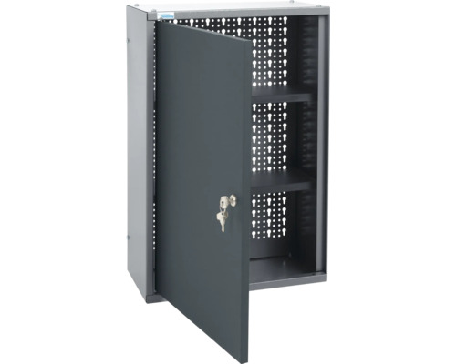 Skříňka na nářadí s otevřenými dveřmi a dvěma klíči