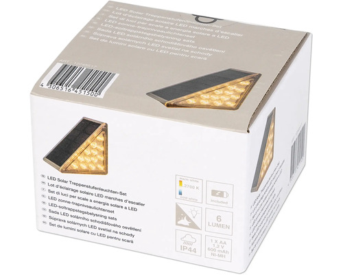 Balení sady solárního LED osvětlení schodů
