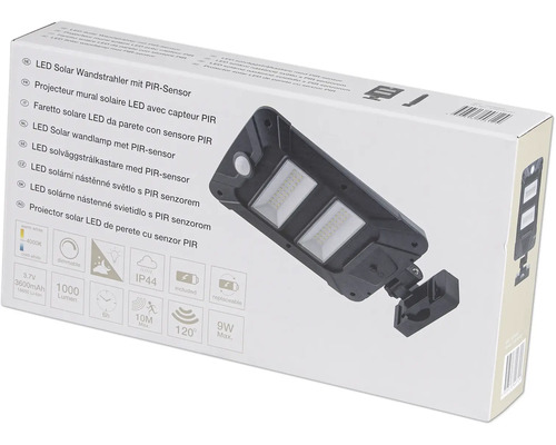 Balení solárního LED nástěnného světla s pohybovým senzorem