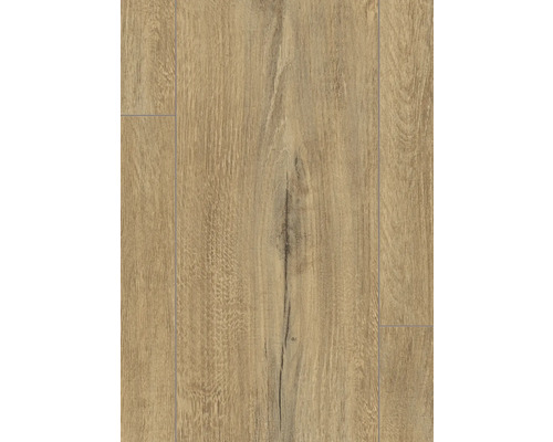 Detail laminátové podlahy s dřevěným vzhledem.