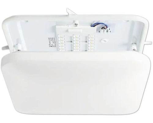 Bílé LED svítidlo do vlhkých prostor v otevřené poloze.