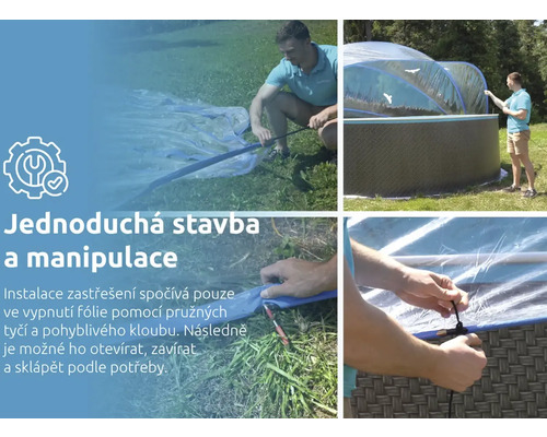 Montáž a manipulace bazénu se zastřešením