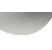 Koupelnové zrcadlo s dotykovými symboly pro světlo, jas a topení