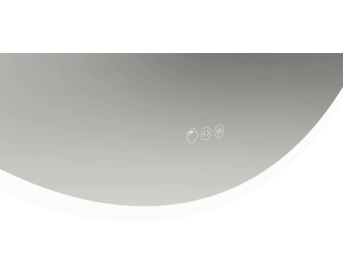 Koupelnové zrcadlo s dotykovými symboly pro světlo, jas a topení