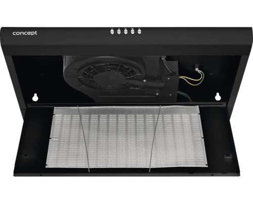 Odsavač par s kovovým tukovým filtrem a logem Concept