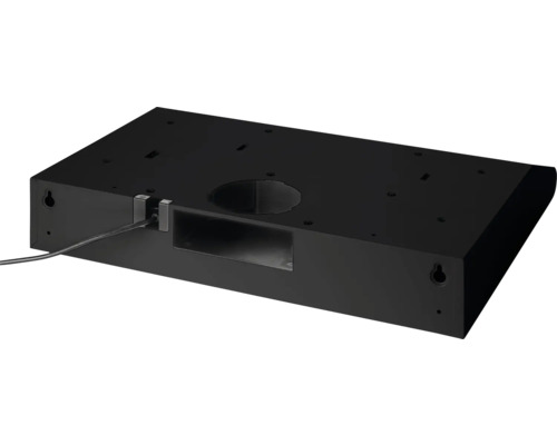 Černá nástěnná skříňka s kabelem