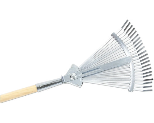 Nastavitelné hrábě na listí s dřevěnou násadou pro zahradní práce