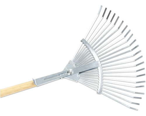 Nastavitelné hrábě na listí s dřevěnou násadou