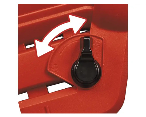 Detailní záběr nastavovacího mechanismu se šipkou na nástroji