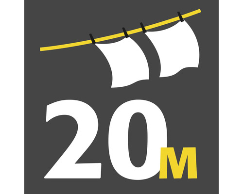 Symbolický obrázek šňůry na prádlo o délce 20 metrů