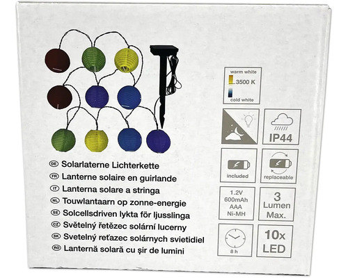 Světelný řetěz solárních luceren
