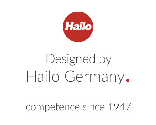 Logo Hailo. Navrženo Hailo Německo. Odbornost od roku 1947.