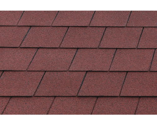 Detail červených střešních šindelů