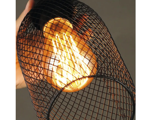 Dekorativní lampa s drátěným pletivem a žárovkou