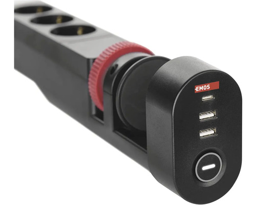 Prodlužovací kabel s USB porty a otočnou funkcí