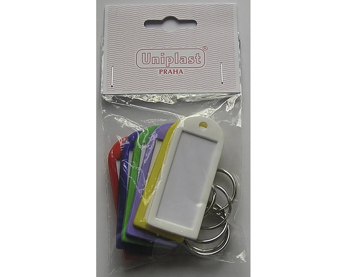 Sada klíčenek Uniplast s popisovatelnými štítky v obalu