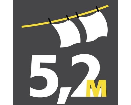 Symbolický obrázek šňůry na prádlo o délce 5,2 metru