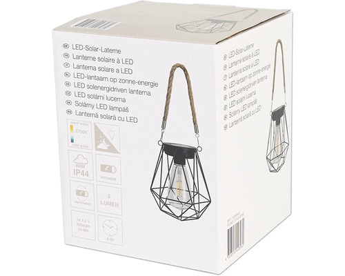 Balení solární LED lucerny s konopným lanem