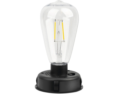 Retro LED žárovka v pístovém designu s černou paticí