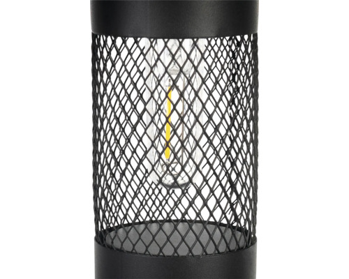Stolní lampa s drátěným pletivem a žárovkou