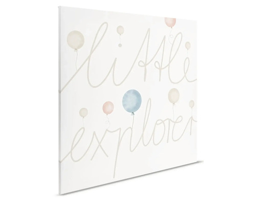 Nástěnný obraz s nápisem Malý objevitel a balónky