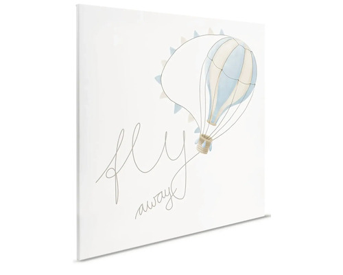 Dekorační plátno s horkovzdušným balonem a nápisem ''Fly Away''