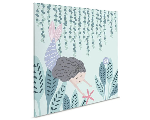 Plátno s motivem mořské panny a rostlin