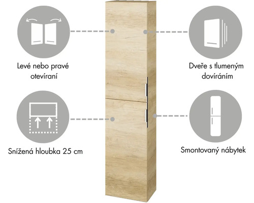 Vlastnosti koupelnové skříňky