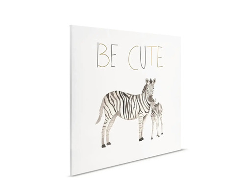 Dekorativní plátno se zebrou a nápisem Buď roztomilý