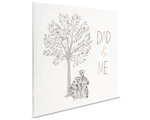 Tisk na plátno se stromem, lemury a nápisem Táta a já