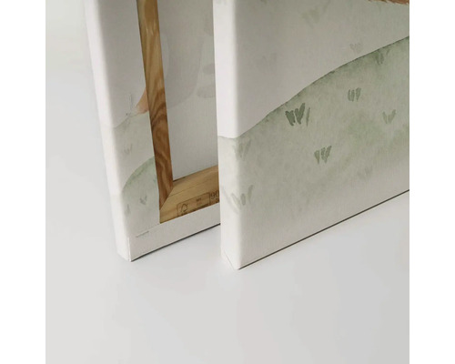 Detail plátna s dřevěným rámem