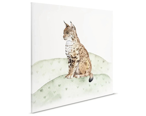Plátno s malbou sedícího rysa