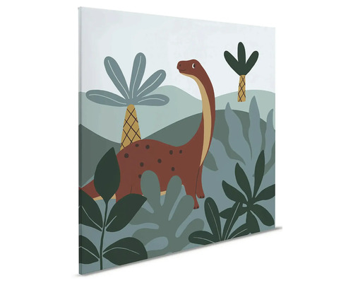 Plátno s motivem dinosaura a rostlin