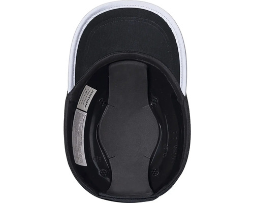 Pohled zevnitř na stavební přilbu s vnitřním vybavením