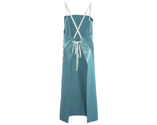 Modrá PVC zástěra se zavazováním