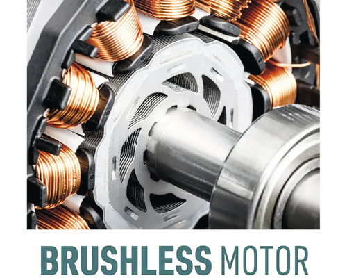 Detailní záběr bezkartáčového motoru s měděným vinutím