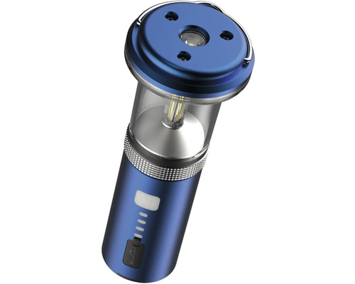 Modrá LED kempingová lampa s USB připojením