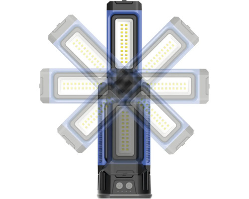 Pracovní lampa s otočnými LED panely pro flexibilní osvětlení