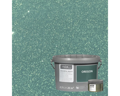 Kbelík tónované barvy na stěny Oregon s přídavkem třpytek