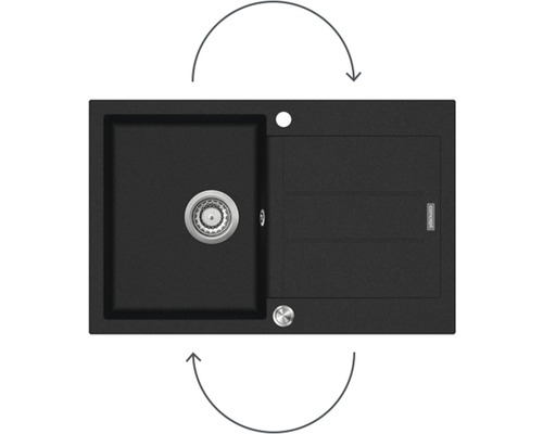 Granitový dřez s odkapávací plochou