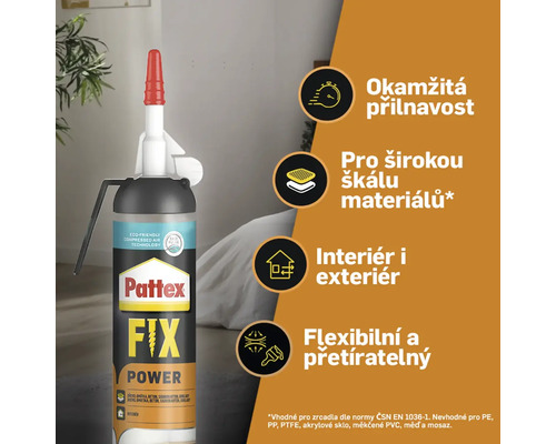 Pattex montážní lepidlo Fix Power kartuše pro okamžitou přilnavost