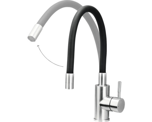 Kuchyňská baterie s flexibilním výtokem a pákovou směšovací baterií