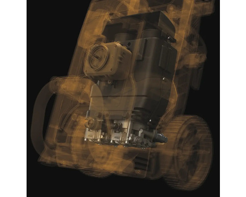 Vnitřní pohled na tlakovou myčku s kolečky