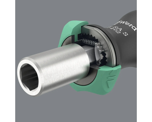 Detailní záběr šroubováku Wera s držákem bitů