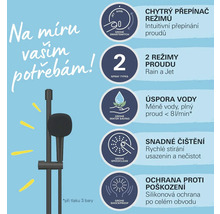 Sprchový systém Grohe s funkcí úspory vody, dva druhy proudu, funkce proti usazování vodního kamene a ochrana proti poškození