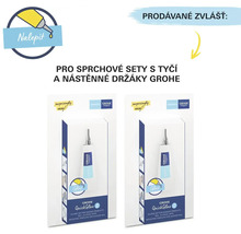 Lepicí sada Grohe QuickGlue pro sprchové produkty, včetně alkoholového ubrousku a montážní šablony pro sprchovou tyč