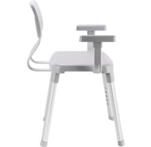 Sprchová židle s područkami a opěradlem, výškově nastavitelná