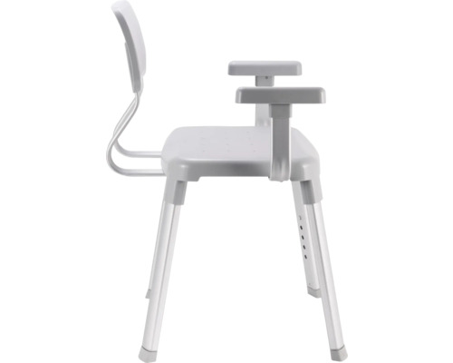 Sprchová židle s područkami a opěradlem, výškově nastavitelná