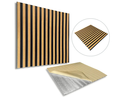 Akustický panel s dřevěnými žebry pro design stěn