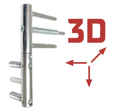 3D dveřní závěs pro trojrozměrné nastavení
